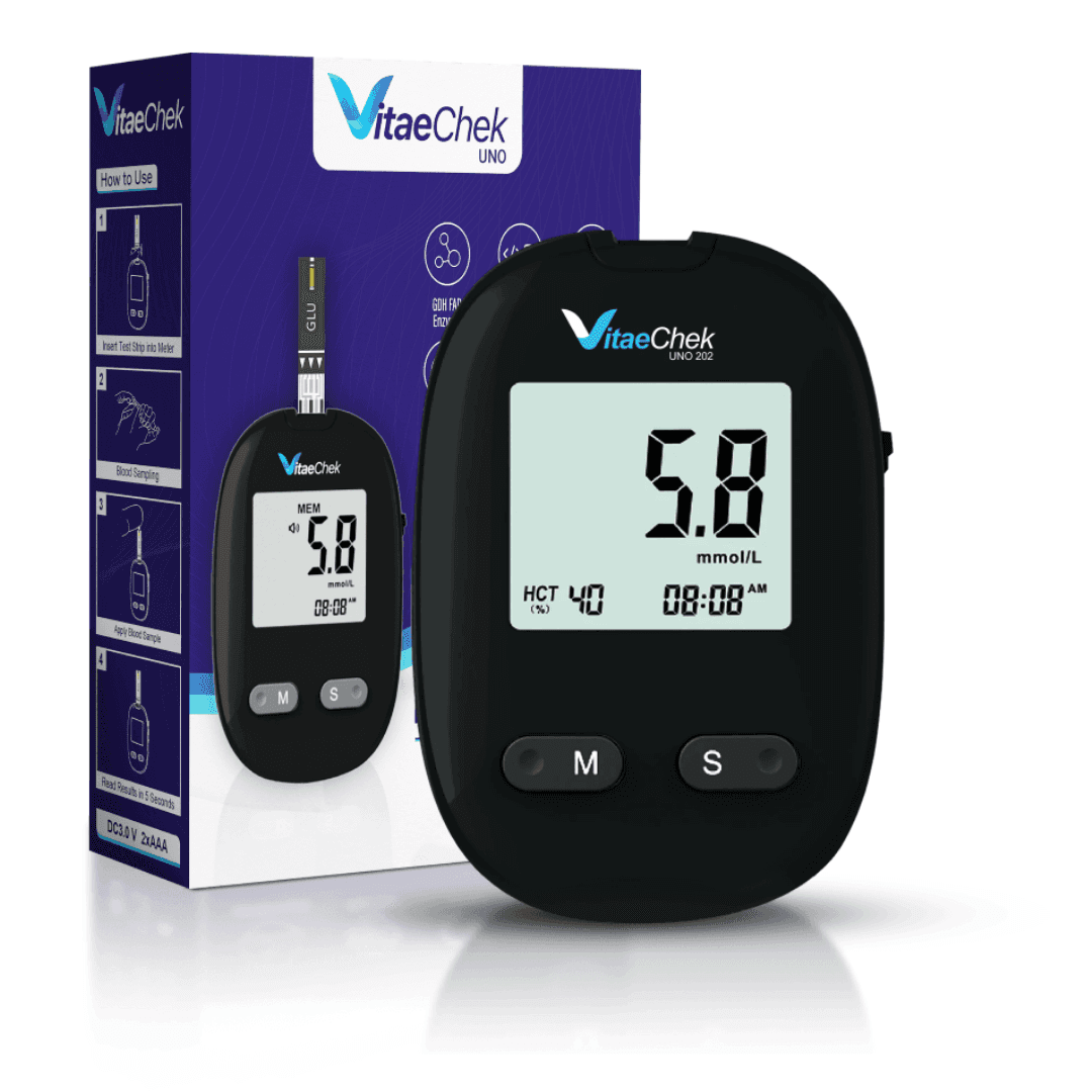 Glucomètre VITAE CHEK uno 202 avec 50 bandelettes